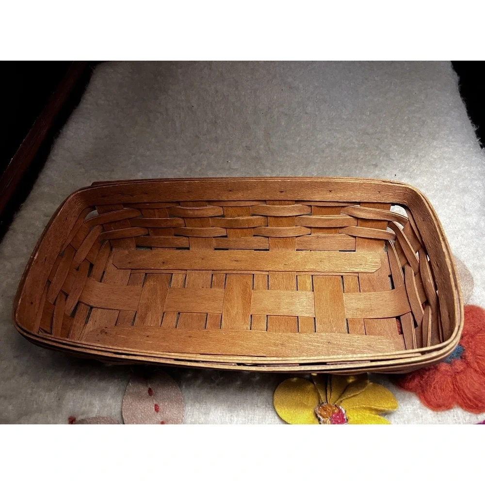 Longaberger Maple Handwoven 1990 Cracker Bread Fruit Basket Signed 11.5